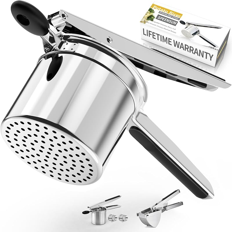 SPEENSUN Potato Ricer 15oz Large Heavy Duty Stainless Steel with Silicone
