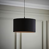 MiniSun Small Modern Black Fabric Drum Light Shade 25cm Shade Width view 6