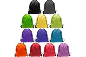 GOODTOU 48 Pcs Drawstring Backpacks Bulk 12 Color Nylon Drawstring Bags Gym String Backpack