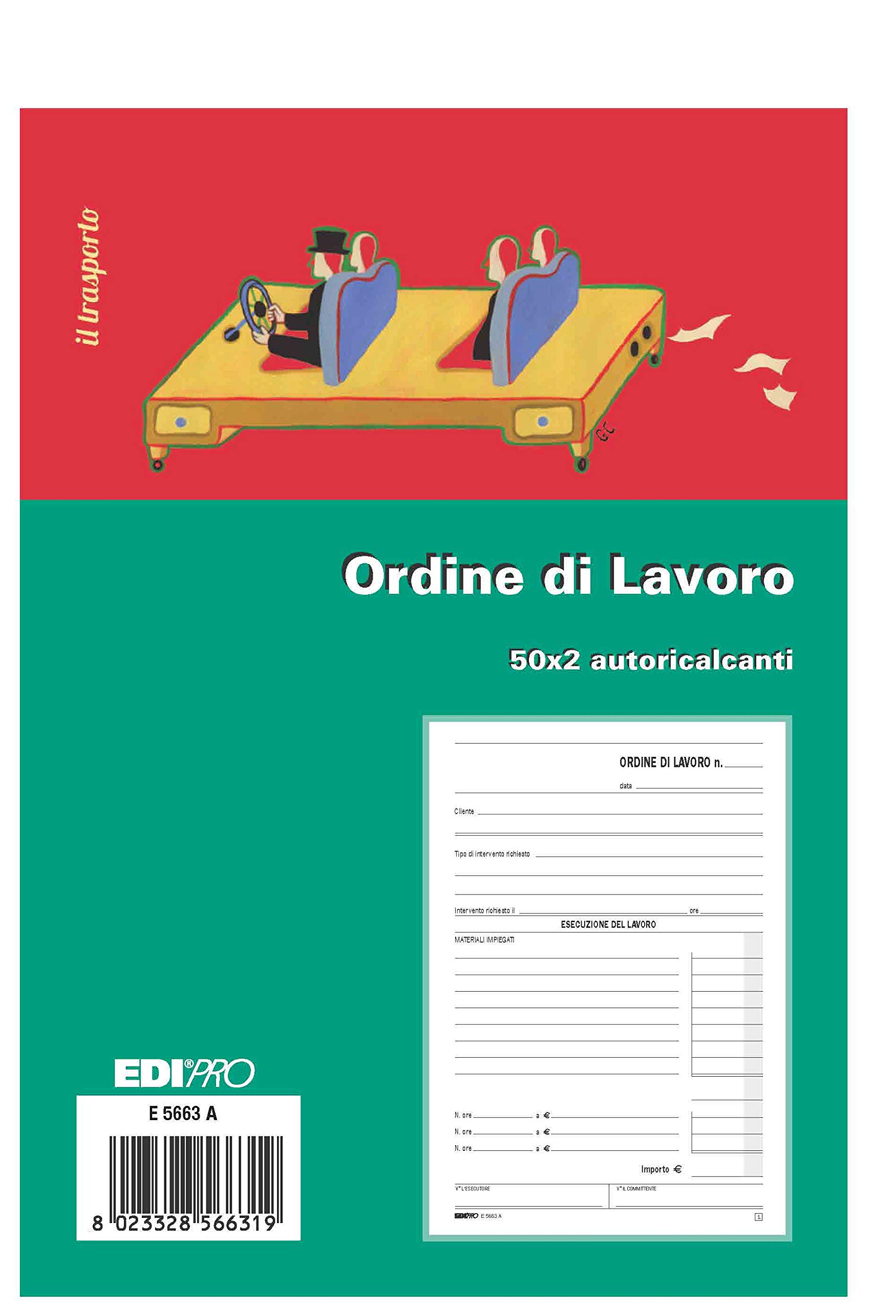 Edipro E5663A Work Order Block (Home Interventions) 50 x 2 Self-alcante F.to 22 x 14.8