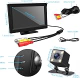 Kairiyard 5" Backup Camera Monitor HD Night Vision 170° Wide View IP69 view 9
