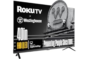 Westinghouse Roku TV - 40 Inch Smart TV, FHD QLED Television w/Dolby Digital+, Wi-Fi & Mobile App Connectivity, Flat Screen, Bluetooth, Compatible w/Apple AirPlay, Alexa, & Google Assistant