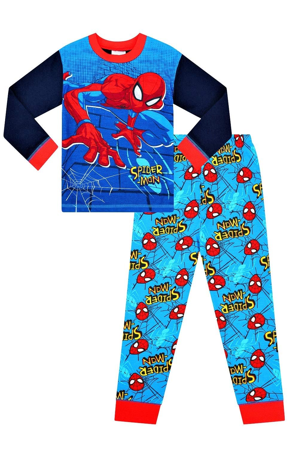 Spiderman Official Spider-Man Boys Marvel Pyjamas 2 to 7 Years (2-3 Years) Blue
