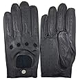 ZLUXURQ Mens Touchscreen Professional Leather Driving Gloves Unlined -Soft and Thin Italian Lambskin
