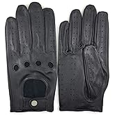 ZLUXURQ Mens Touchscreen Professional Leather Driving Gloves Unlined -Soft and Thin Italian Lambskin