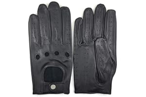 ZLUXURQ Mens Touchscreen Professional Leather Driving Gloves Unlined -Soft and Thin Italian Lambskin