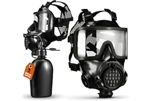 MIRA SAFETY M MIRA SAFETY CM-8M Full-Face CBRN Gas Mask W/Canteen - Reusable Survival Nuclear Chemical Respirator for Prepper Gear and Supplies - Best Particulate Protection for Disaster, Tactical, & General Use