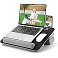Adjustable Laptop Lap Desk, Lap Desk with Cushion, Storage Function, Cubbies for Home Office Adults Students, Laptop Stand for Lap with Tablet & Phone Holder, Fits up to 15.6 Inch Laptop