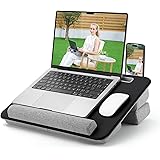 Adjustable Laptop Lap Desk, Lap Desk with Cushion, Storage Function, Anti-Slip Wrist Rest for Home Office Adults Students, La