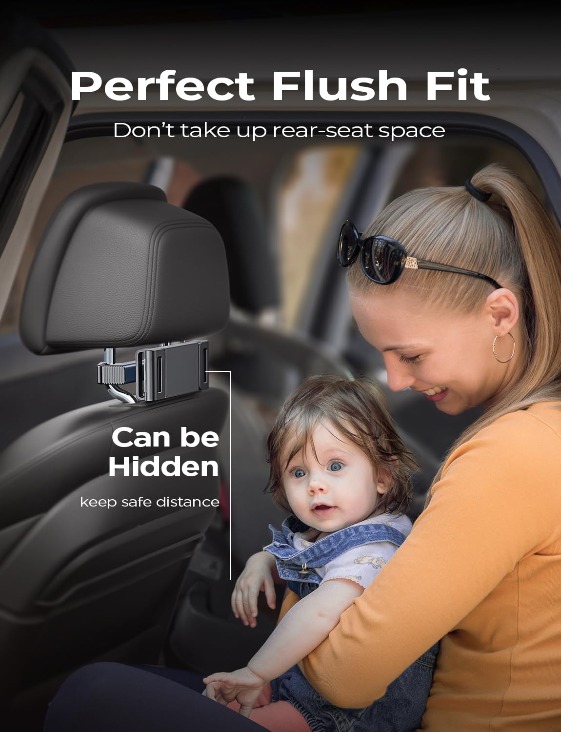 LISEN 96W Car Charger USB C Multi Port Fast Charge USB C Car Charger Adapter PD&QC & Tablet iPad Holder for Car Mount Headrest-iPad Car Holder Back Seat