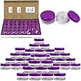 Beauticom 5G/5ML Round Clear Jars with Purple Lids for Cosmetics, Medication, Lab and Field Research Samples, Beauty and Health Aids (Quantity: 200 Pieces)