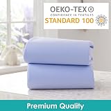 Clair de Lune 2 Pack Fitted Moses Basket Sheets Blue 74 x 30 cm view 5