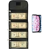 Money Organizer for Cash with 4 Zippered Pockets - Cash Wallet - Foreign Currency Organizer - Passport Storage Holder - Organizador de Dinero - Money Bag for Bills and Coins - Prism
