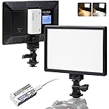 VILTROX L116T 3300K-5600K LED Photography Light Kit with NP-F550 Battery, Super Thin On Camera LED Key Light Panel for Photog