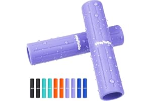 WayToGo Kayak Paddle Grips, Non-Slip Paddle Grips for Kayaking, Soft Silicone Wraps Blister Prevention Kayak Paddle Board Accessories for Take-Apart Paddles, 2 Pack