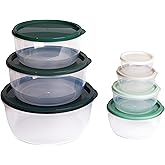 Core Kitchen 14 Piece Round Nested Food Storage Bowl Set - Sage Ombre