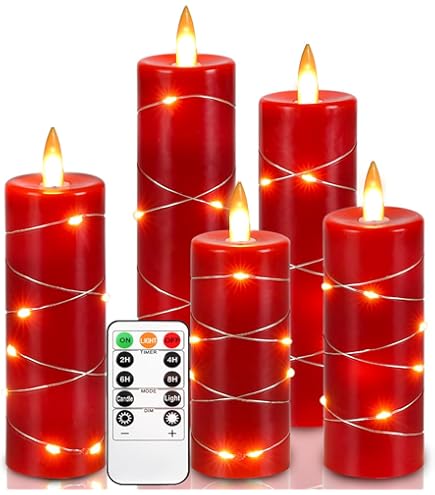 Kakoya Lot De 5 Bougies LED Sans Flamme Vacillante Avec Minuteur