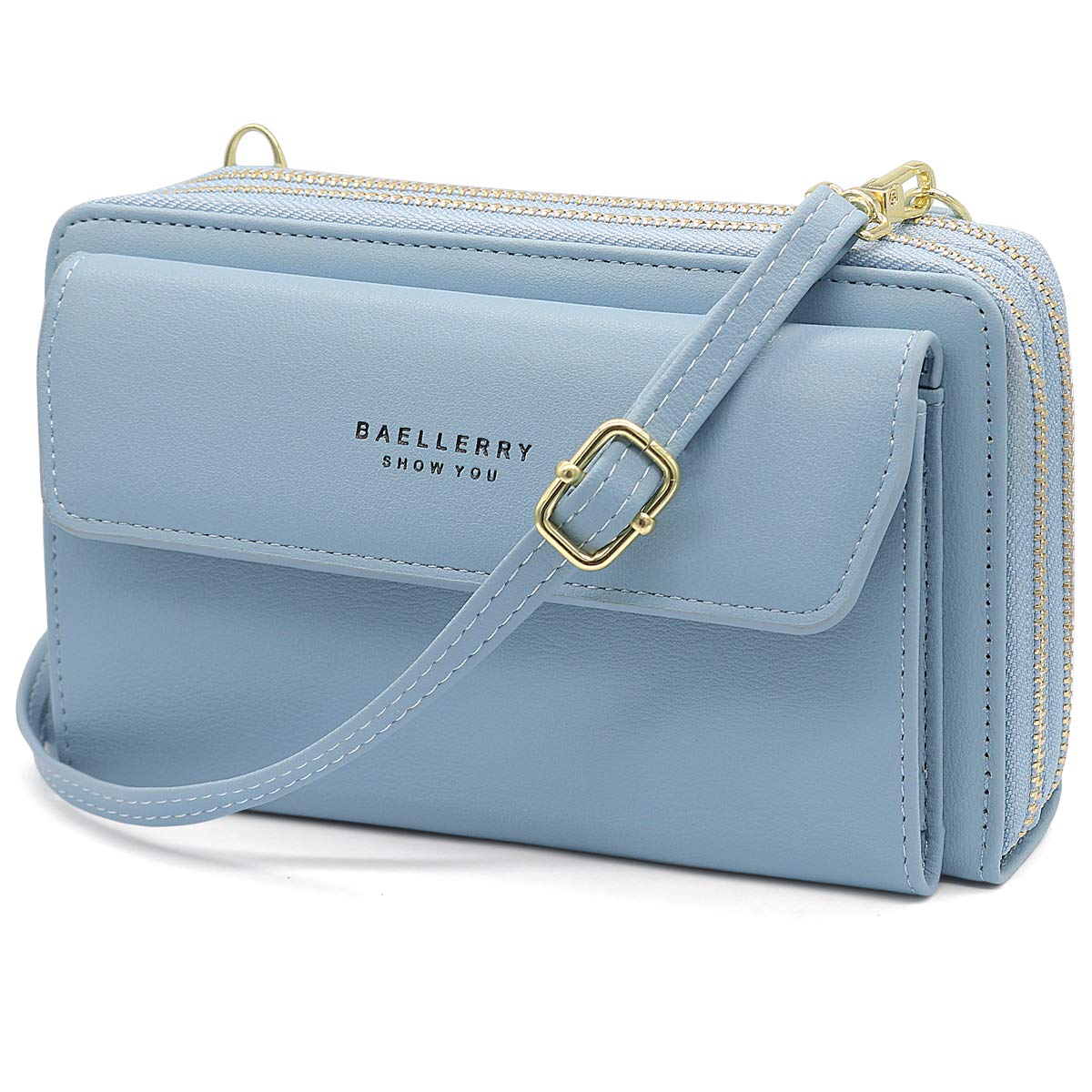 HNOOM Crossbody Phone Bag for Women Small Cellphone Crossbody Purse Wallet Cross Body Shoulder Bag Double Zipper Mobile Phone Purse Bag with Shoulder Strap and 12 Card Slots โ image 1