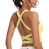 romansong Strappy Yoga Sports Bras for Women Padded Criss-Cross Back Tank Tops