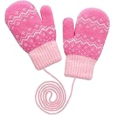 Eohak Winter Warm Knit Mittens for Girls Boys Wool Fleece Lined Mittens for 3-5 Years