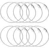 10 Inch Wire Keychain Cable,Large Stainless Steel Key Ring Loop Holder,Nylon Coated Screw Lock Key Rings,2mm Heavy Duty,Pack of 20,Silver