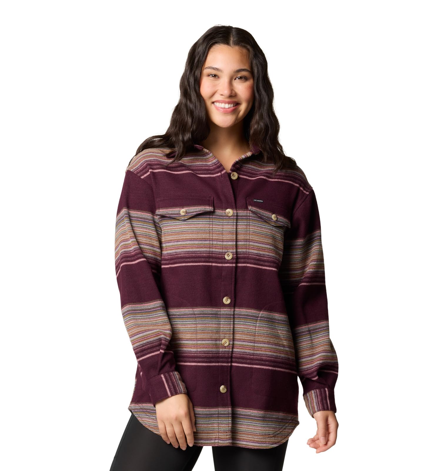Columbia Women’s Calico Basin Shirt Jacket, Moonvista Vista Stripe, XX-Large