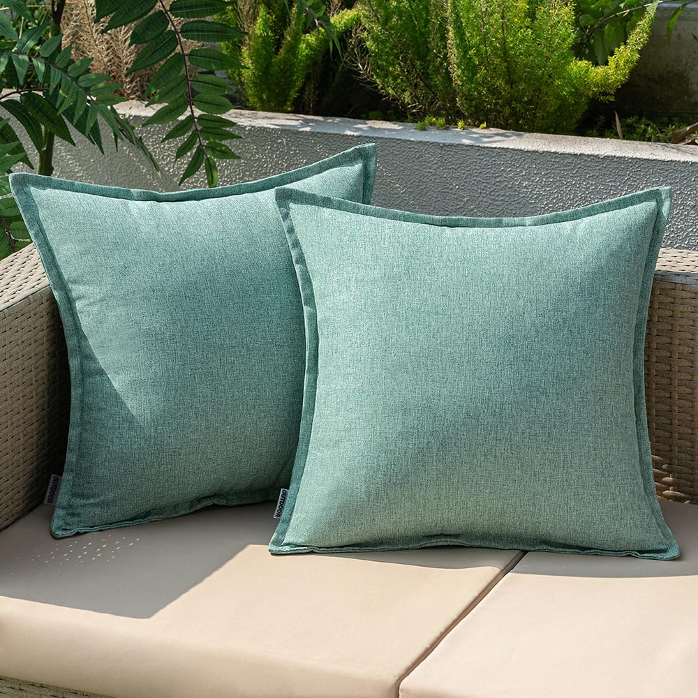EMEMA Outdoor Cushion Weatherproof Cushion Cover Waterproof Sofa Cushion Waterproof Decorative Cushion 45 x 45 cm Cushion Covers Decorative Cushion Cover Made of Polyester Set of 2 for Garden Sofa