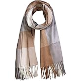 SOJOS Classic Plaid Tartan Scarf for Women Men Soft Scarves SC316