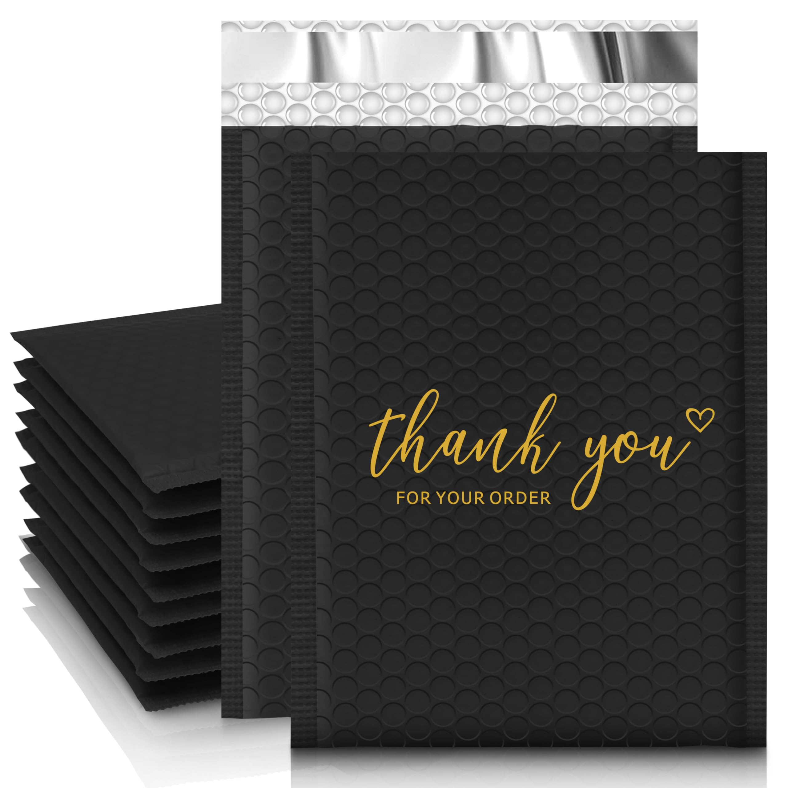 Photo 1 of JinRuiKJ Thank You Bubble Mailers 8.5x12" 25 Pack, Padded Envelopes, Strong Adhesion Padded Mailers, Cushioning Padded Shipping Envelopes for Jewelry, Makeup - Black