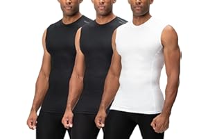 DEVOPS 3 Pack Men's Athletic Compression Shirts Sleeveless