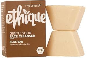 Ethique Gentle Solid Face Cleanser for Balanced to Dry Skin - Bliss Bar - Plastic-Free, Vegan, Cruelty-Free, Eco-Friendly, 3.88 oz (Pack of 1)