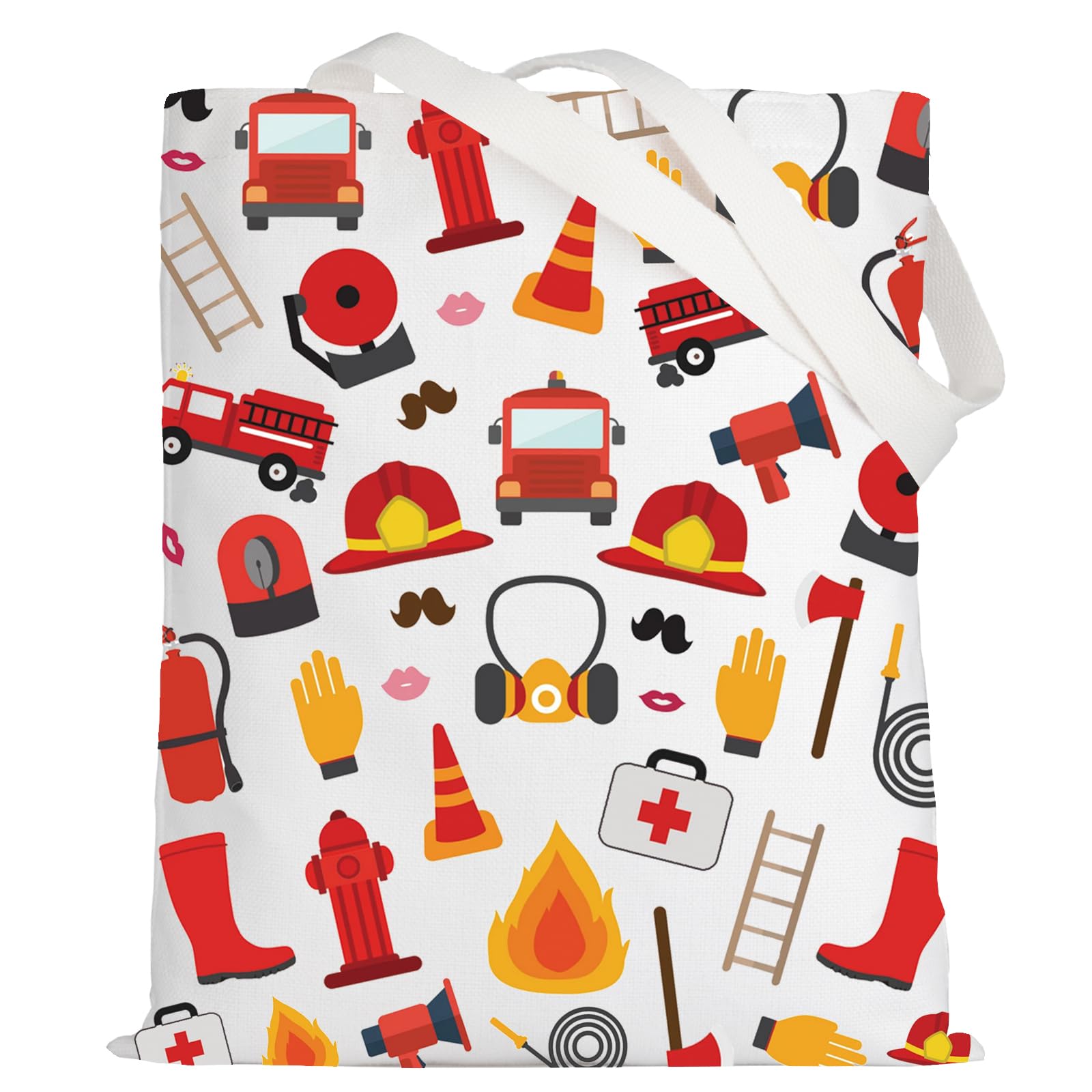 LEVLO Firefighter Makeup Bag Firefighter Party Gift Proud Fireman Wife Mom Travel Pouch Bag Firefighter Graduation Gift, Firefighter Tote, L, Cosmetic Bag