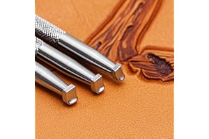 BESTSTAMP Leather Stamps Back Beveled Stamps 304 Stainless Steel Stamping Tool Arc Angle Beveling Set 3Pcs Professional LeatherCrafts Carving DIY Kit