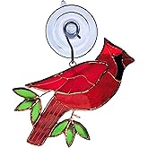 Gift Essentials Red Cardinal Stained Glass Suncatcher – Bird Lover Gift for Window – Hanging Sun Catcher Home Decor