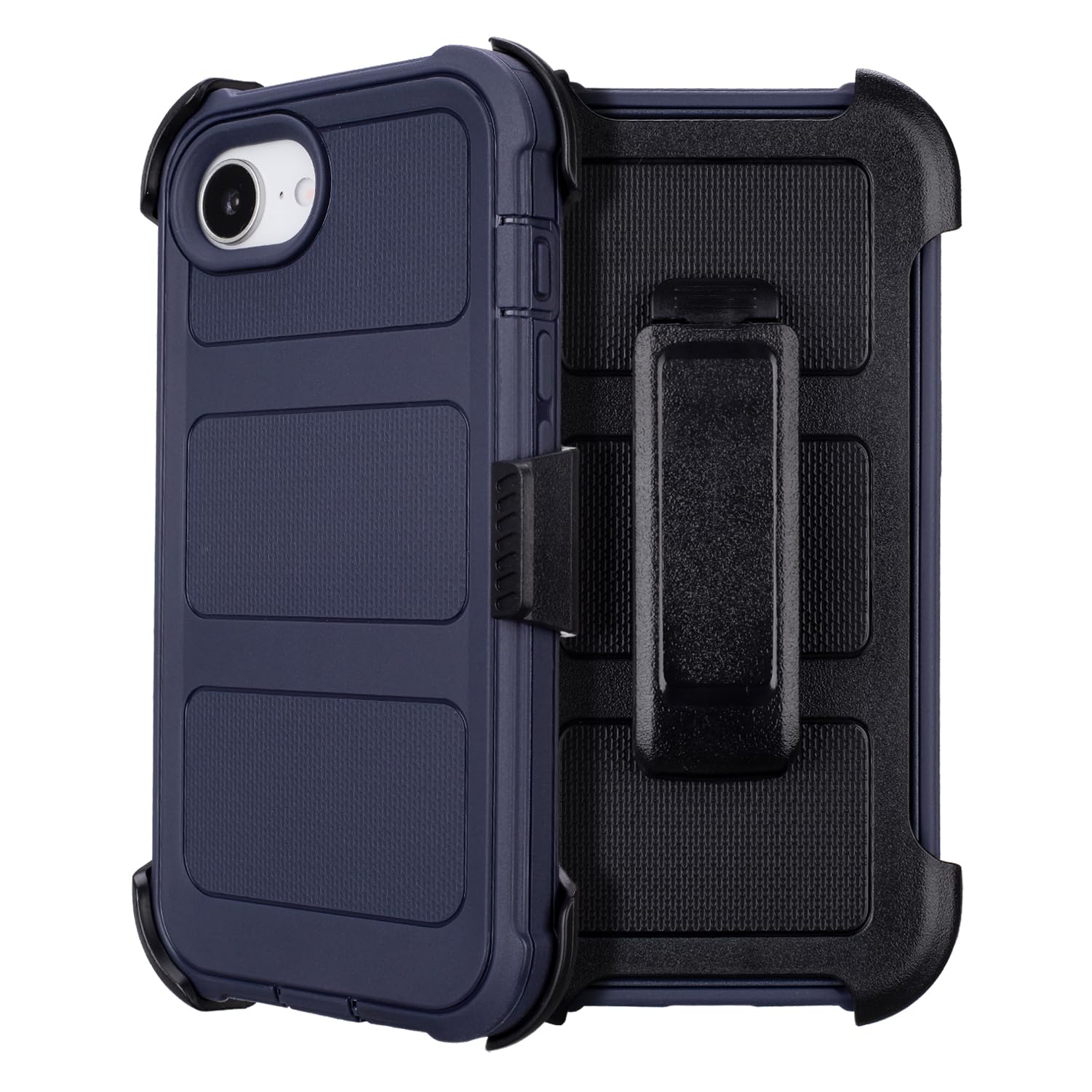 for iPhone 16e Phone Case with Belt Clip Holster Kickstand, Shockproof Heavy Duty Rugged, 2 Layers of Sturdy, Case for iPhone 16e, for Protective iPhone16e Cover Defender(Blue)