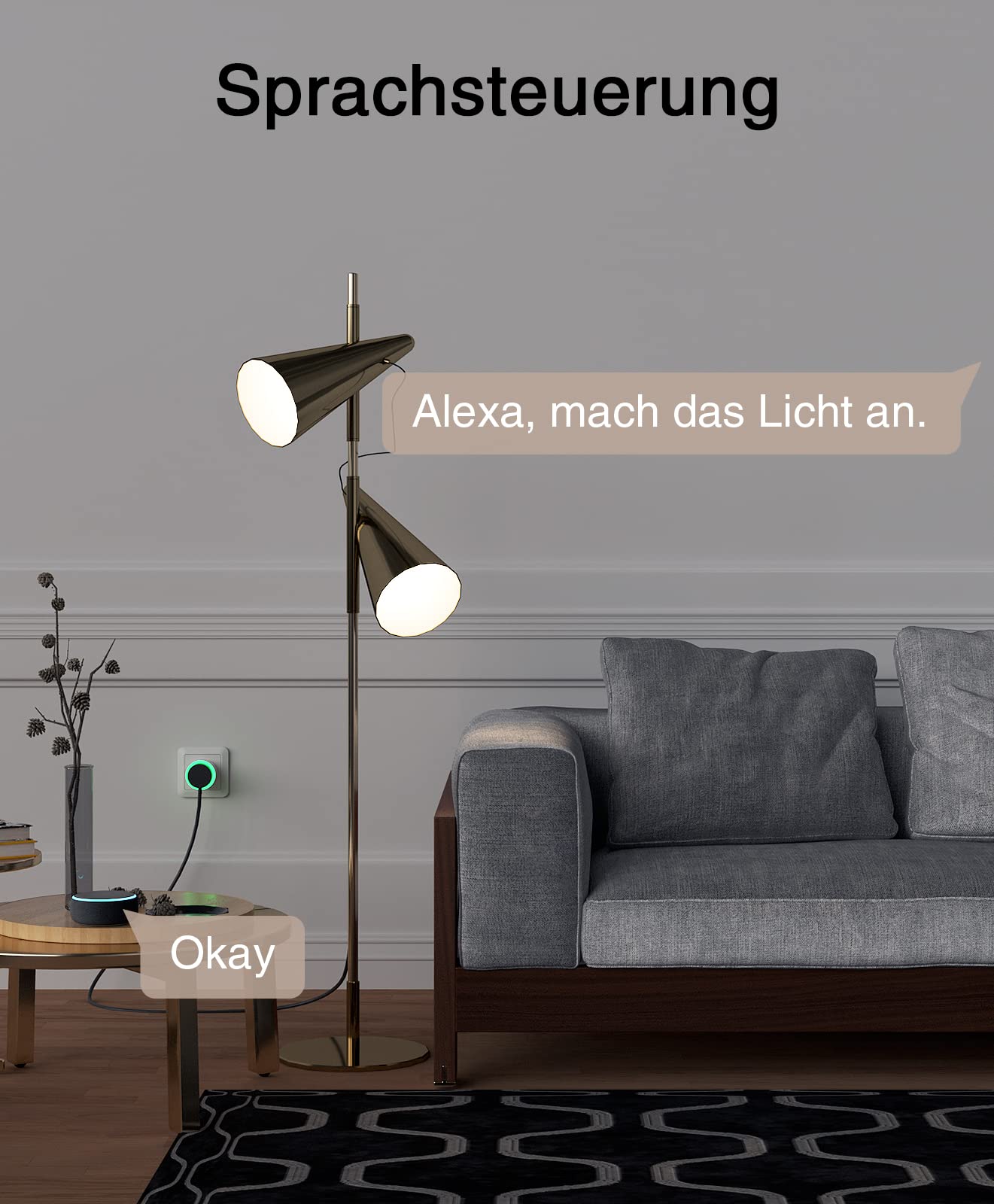 GHome Smart Steckdose mit Strommessung, Mini Wlan Steckdose kompatibel mit Alexa/Google Home, App Fernbedienung, Sprachsteuerung,Zeitplan, 10A,Nur 2,4GHz, 4PCS[2025]Unterstützt kein Tasmota-Flashen 4