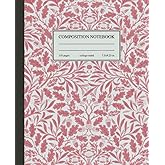 Composition Notebook College Ruled: Beautiful Vintage Pink Floral Pattern | Botanical Aesthetic Journal for School, College & Work