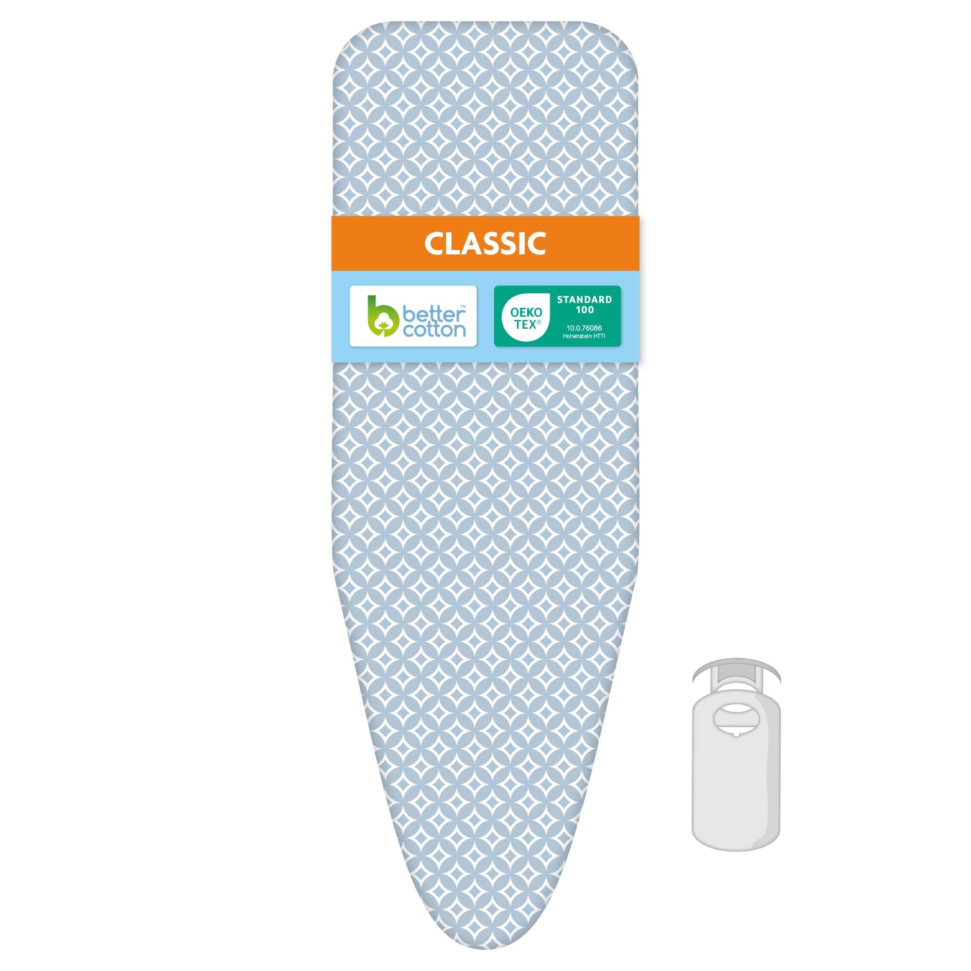 LaundrySpecialist 3 layer ironing board cover Comfort - Size L/XL Universal Max 52x140 cm - Available in two sizes - Made of 100% Cotton with a thick molton layer