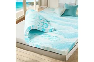Sweetcrispy Twin Memory Foam Mattress Topper, 3 Inch Thick Gel Infused Bed Toppers for Queen Size Bed, Soft Mattress Pads Bre