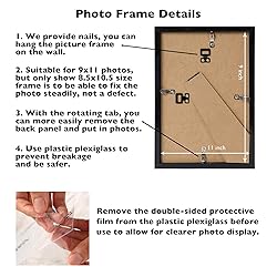 JCJMY 9x11 Picture Frame Set of 6 Black for Wall