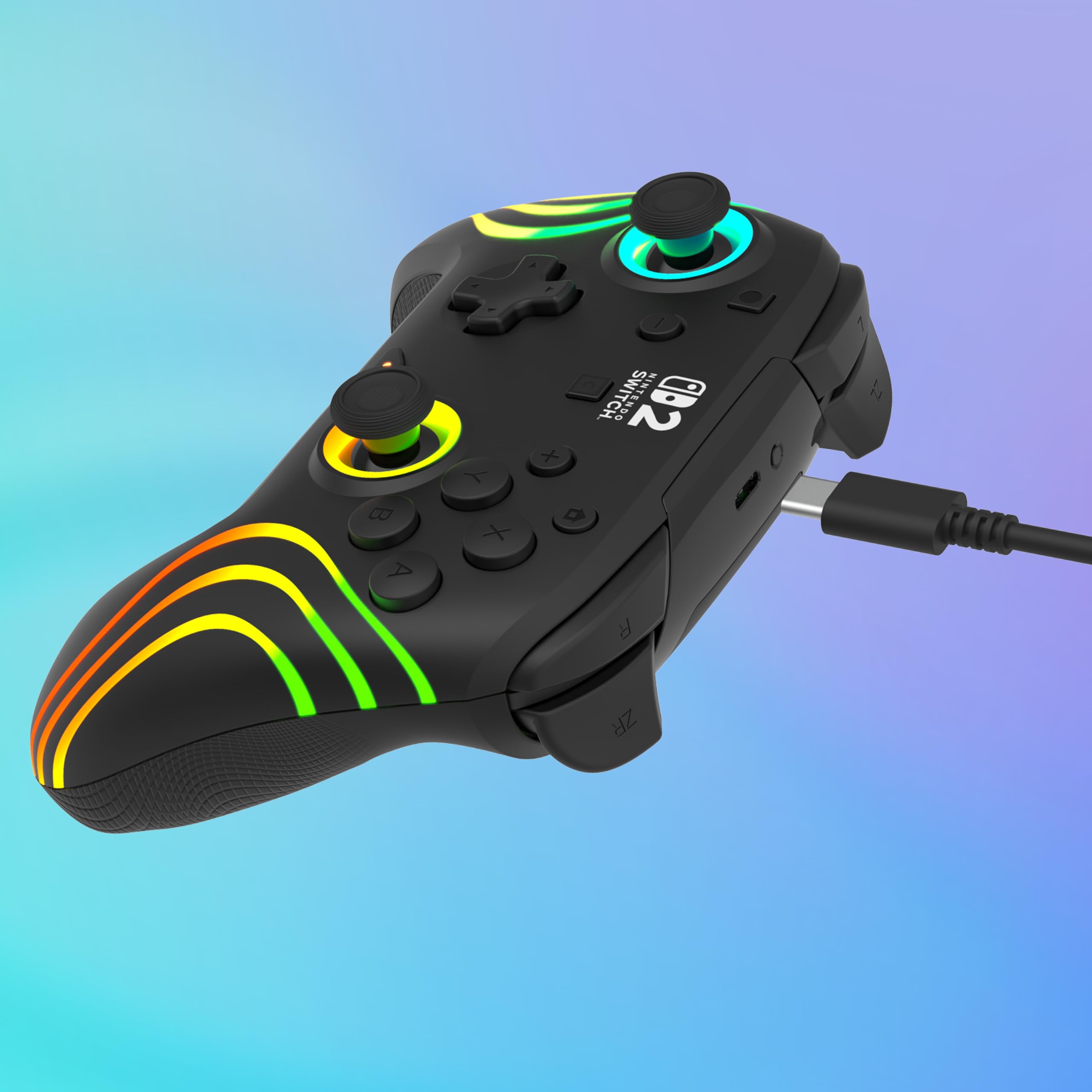 Turtle Beach Afterglow Wave Schwarz Kabelloser RGB-Gaming-Controller offiziell lizenziert für Nintendo Switch 2 9
