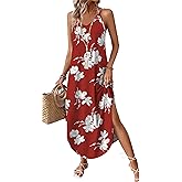 WIHOLL Summer Dresses for Women 2026 Maxi Dress Boho Sundresses Halter Dress Beach Vacation ClothesTravel Outfits