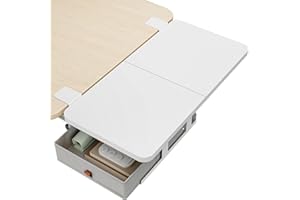 PEGZONE Desk Extender Tray, 24" x 12" Clamp On Desk Shelf, Desk Extension with Storage Drawer, Table Desk Arm Rest, Clamp On 