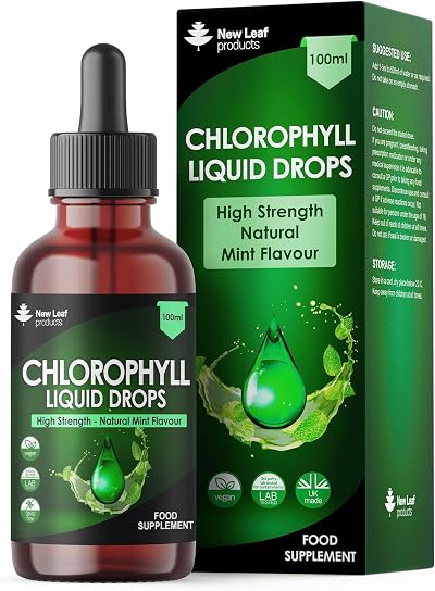 NEW LEAF PRODUCTS Liquid Chlorophyll Drops 100ml High Strength 100mg