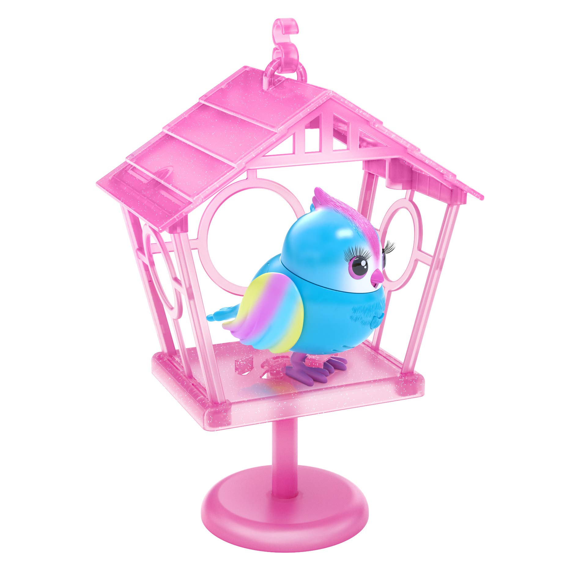 Little Live Pets Lil' Bird & Bird Feeder - Rainbow Tweets - Bird by Little Live Pets & Bird Feeder, Bird Feeder Can Be Connected via Hooks, New Moving Head, Over 20 Bird Sounds
