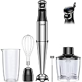 Immersion Blender Handheld, 1100W Hand Blender Set, 5 in 1 Trigger Variable Speed Stick Blender with Milk Frother, Whisk, 800