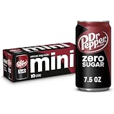 Dr Pepper Zero Sugar Soda, 7.5 Oz Mini Cans, 10 Count