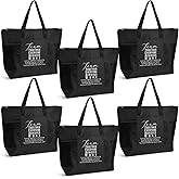 Locmeo 6 Pcs Team Appreciation Tote Bags with Mesh Pocket for Women Office Employee Staff Medical Assistant Week