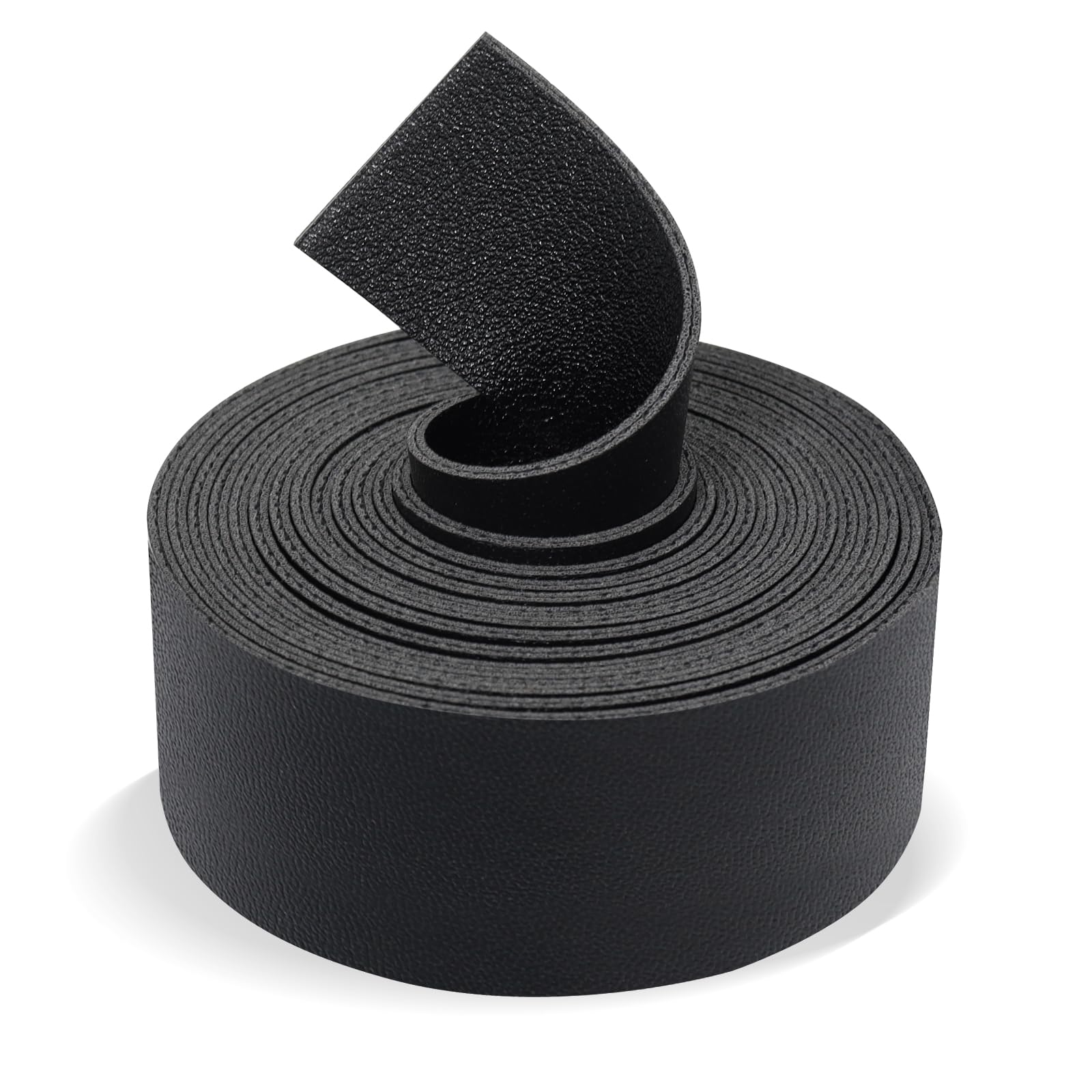 Double Sided Faux Leather Strips - Soft Smooth Leather Strap Very Suitable for DIY Leather Craft Projects, 1 Inch Wide 72 Inches Long, 1.8mm Thickness - Black