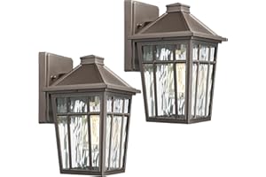 Darkaway Outdoor Sconce Lights Wall Light Fixtures, Exterior Porch Light Outdoor Sconce Anti-Rust Waterproof Aluminum Outside Light with Water Ripple Glass for Patio Yard Doorway Garage